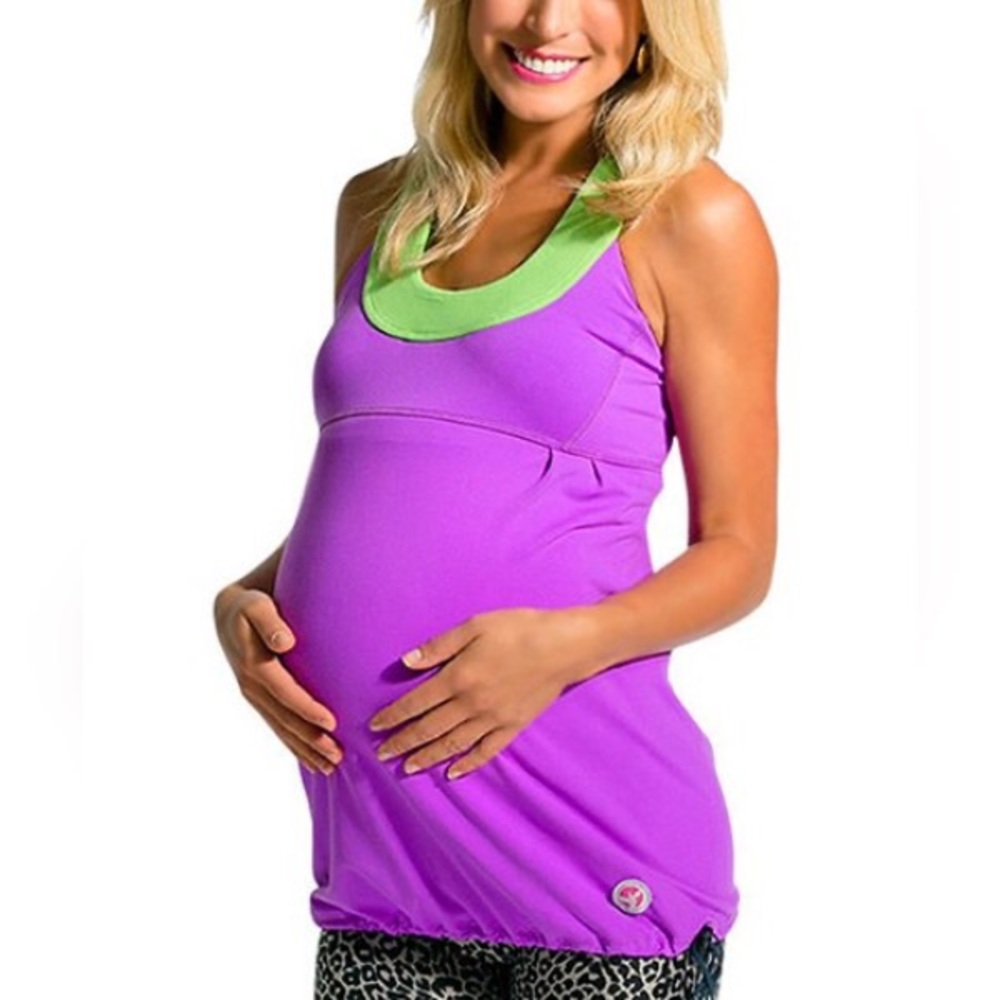 ME2ROO purple Workout exercise Maternity tank L